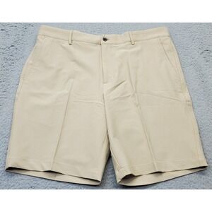 Dunning Golf Shorts Mens 36 Tan Woven Stretch Performance Classic Fit Waistband